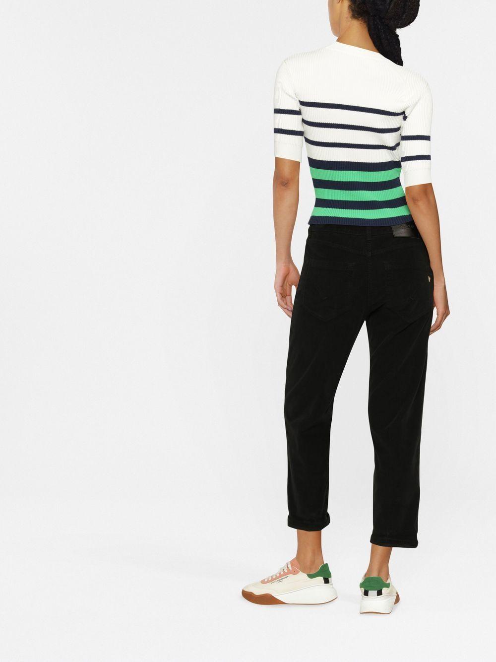 Pantaloni Crop Straight con Dettagli Oro DP268BVS0030BM5DDD 999 DONDUP