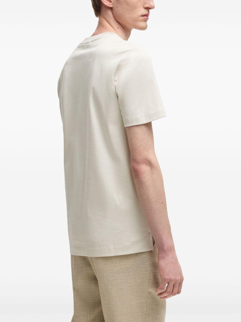T-shirt h-tessler nocciola collo rigato