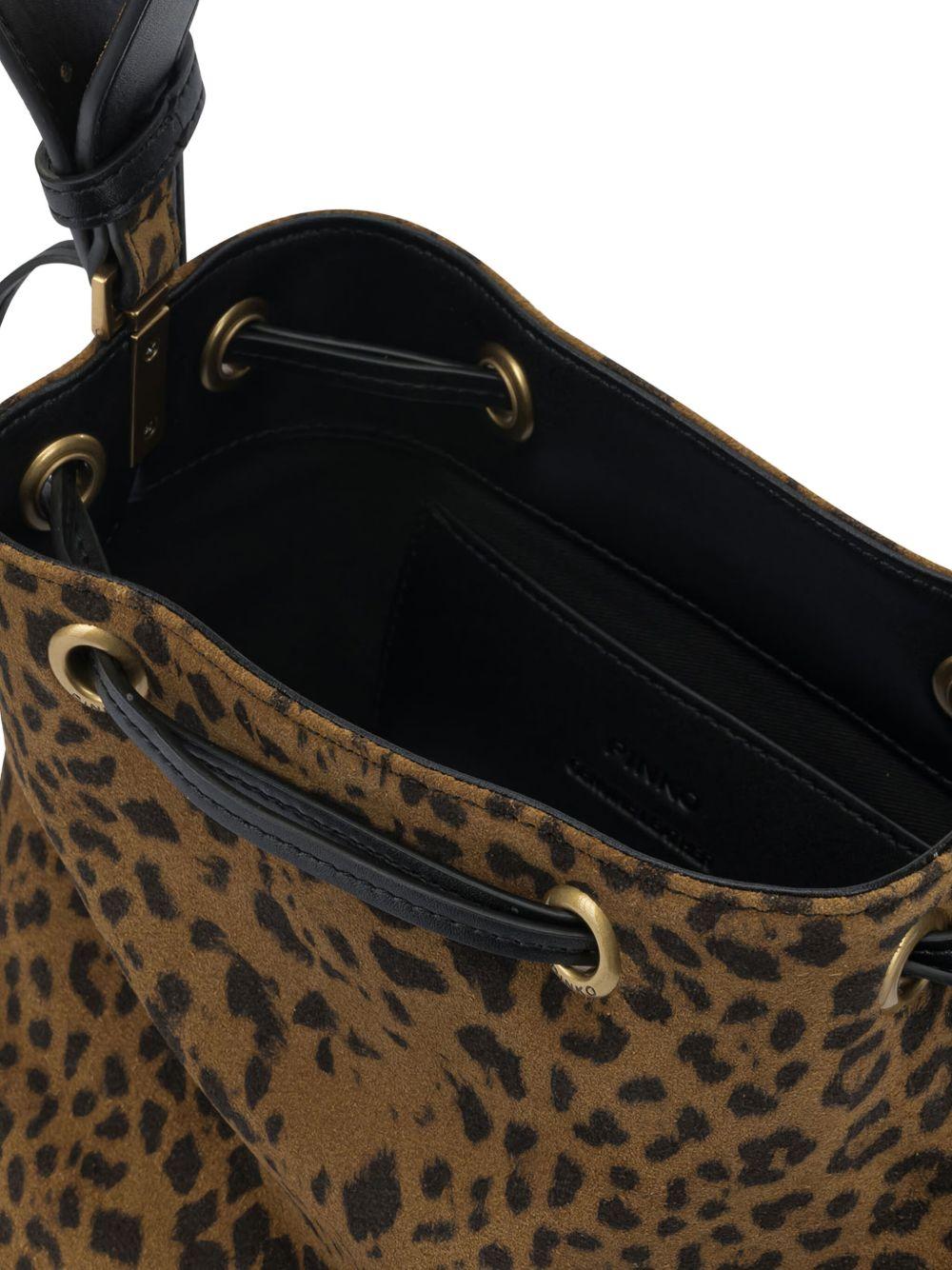 Borsa a spalla con stampa leopardata 104303A32A M35Q PINKO