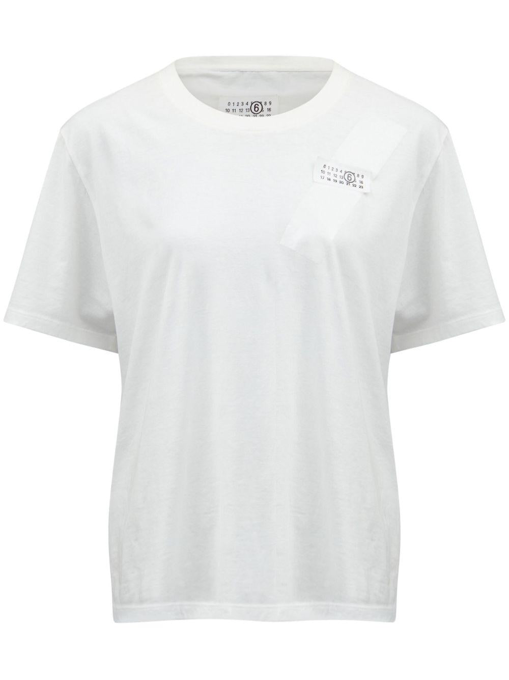 T-shirt bianca mini logo numerico S52GC0336M20048 101 MM6 MAISON MARGIELA