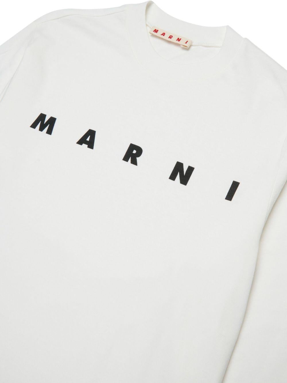 T-shirt a maniche lunghe con logo M01603M00RF 0M114 MARNI KIDS