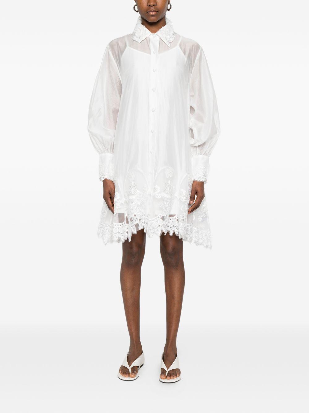 Abito camicia in viscosa con pizzo P26A123 100 PAPERLACE