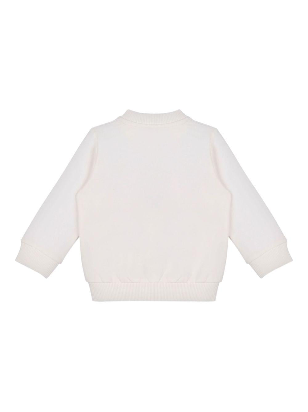 Felpa bianca con stampa Teddy Bear MFF02KLDA16 10063 MOSCHINO KIDS