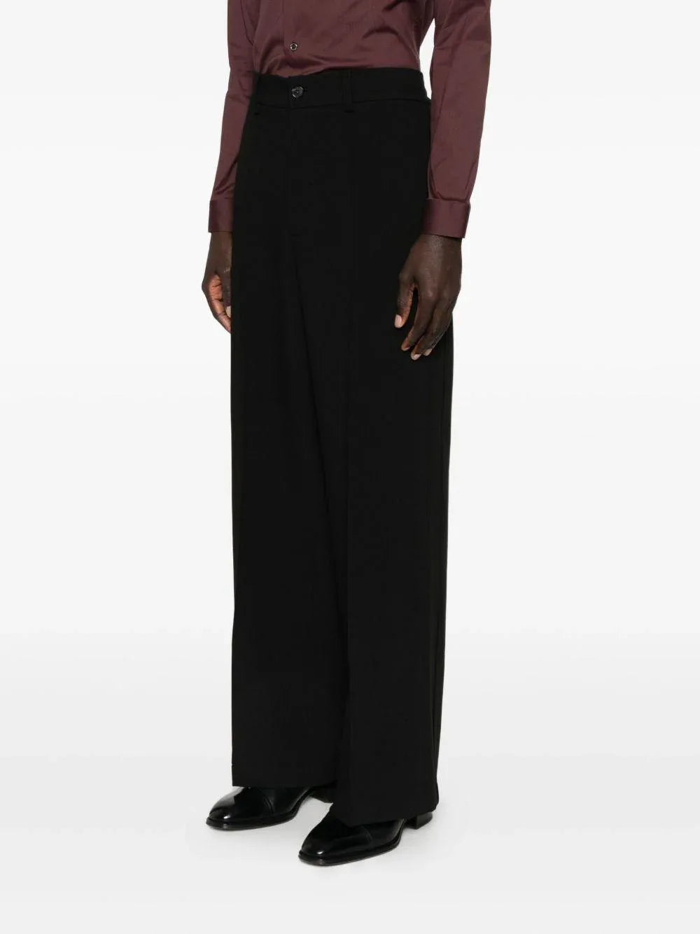 Pantaloni dritti neri in tessuto tecnico - Preludio Moda