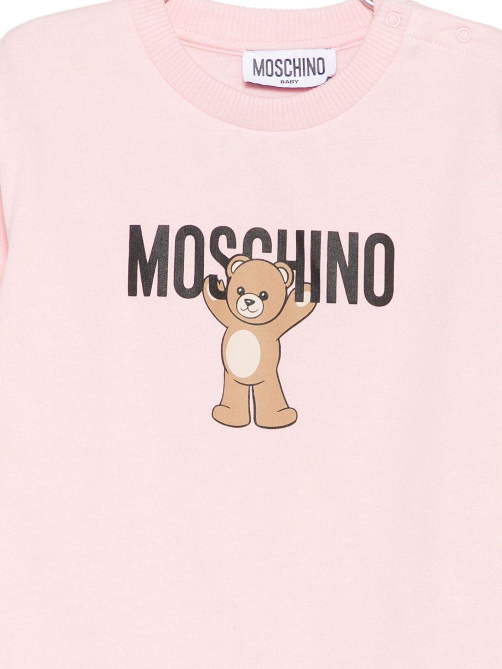 Abito con stampa con logo MDV0CVLCA40 50209 MOSCHINO KIDS