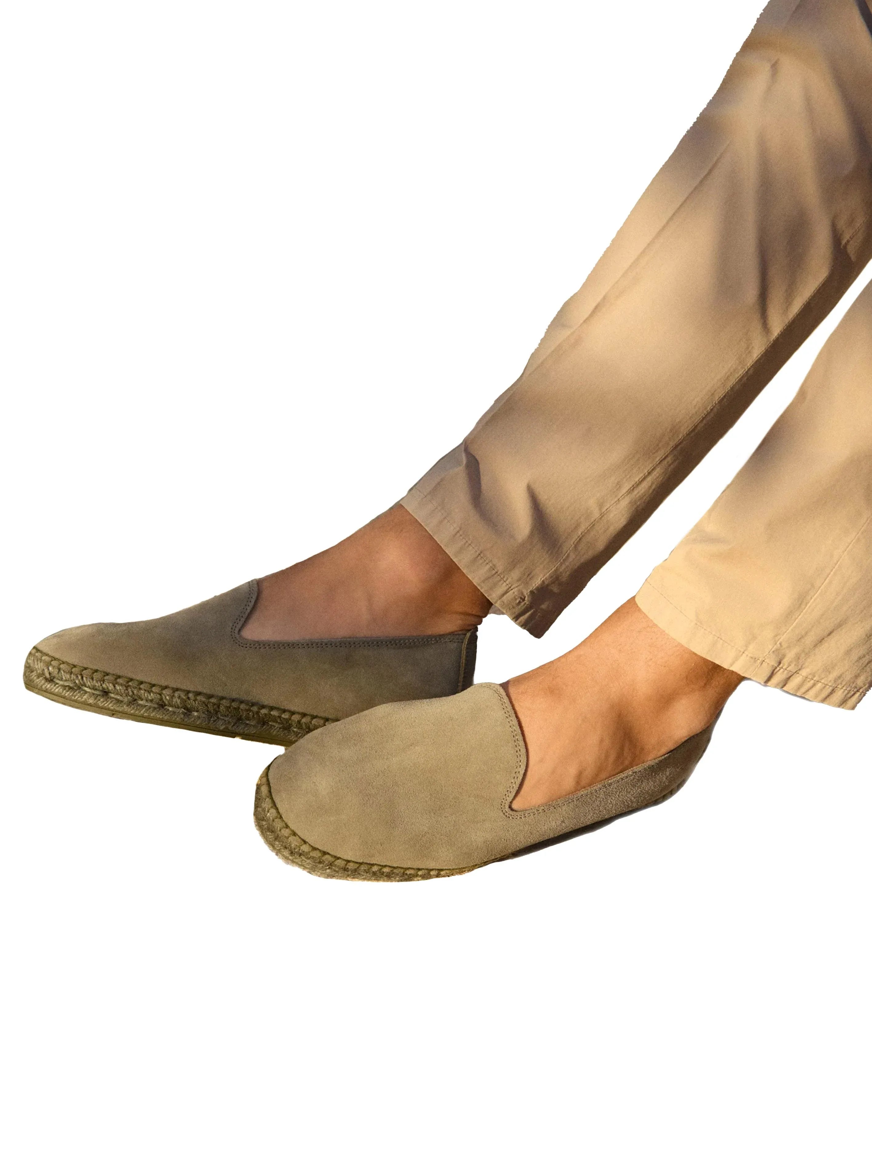 Espadrillas Hamptons scamosciati verde tono su tono - Preludio Moda