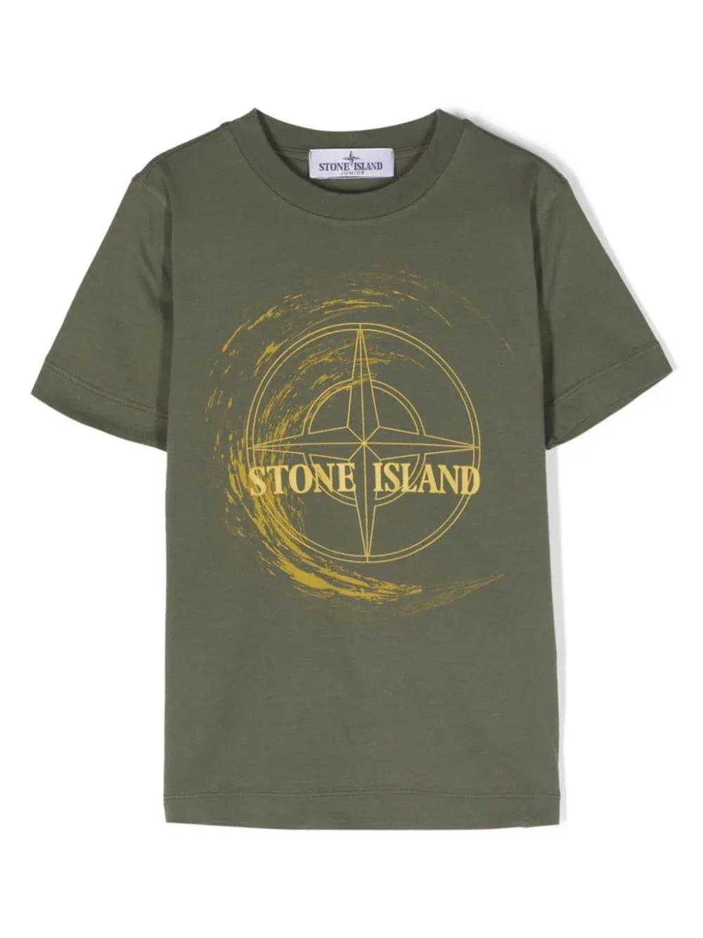 T-shirt verde stampa logo Compass - Preludio Moda