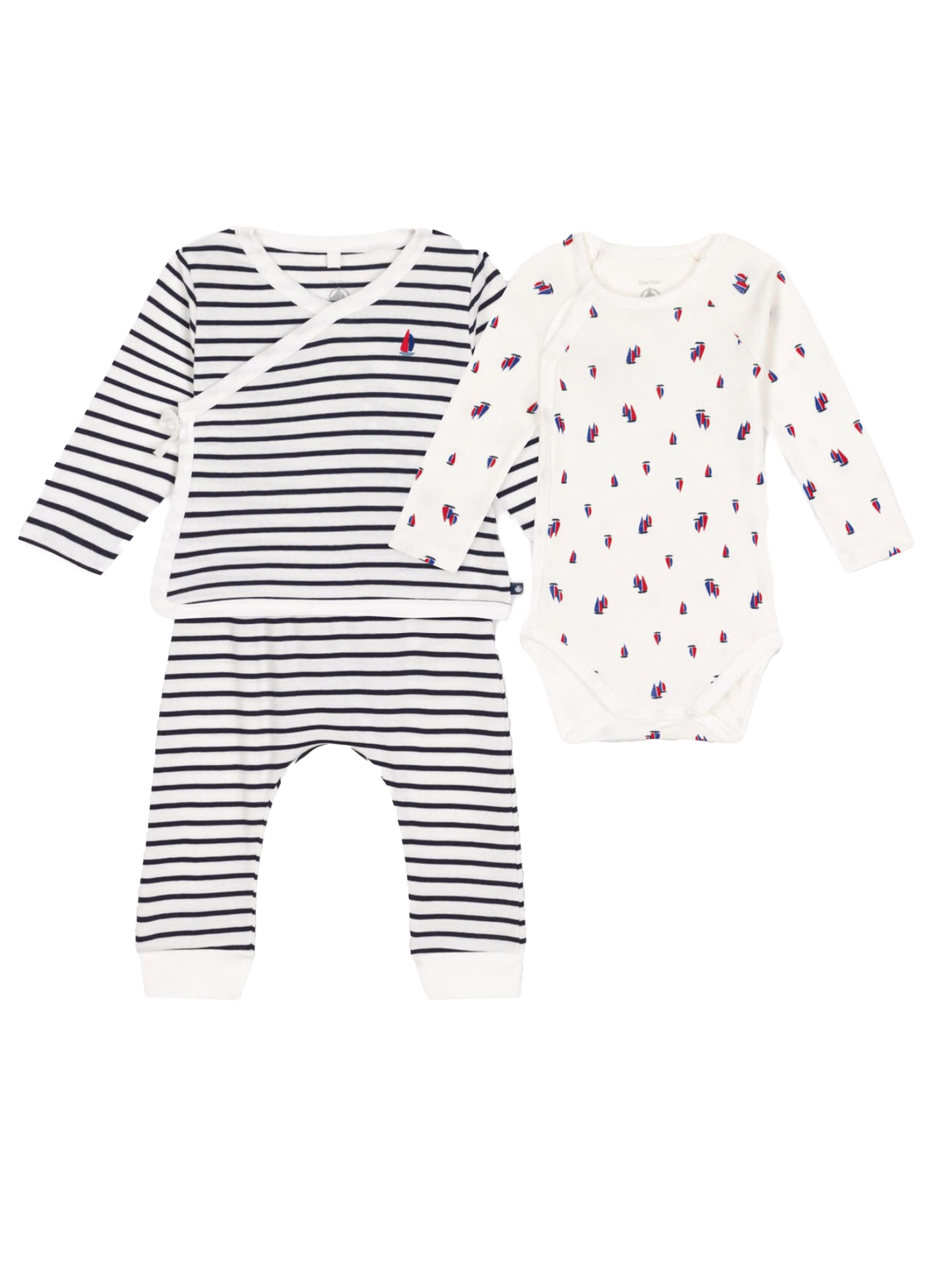 Set body e completo a righe neonato (3pz) A0BNA 01 PETIT BATEAU KIDS