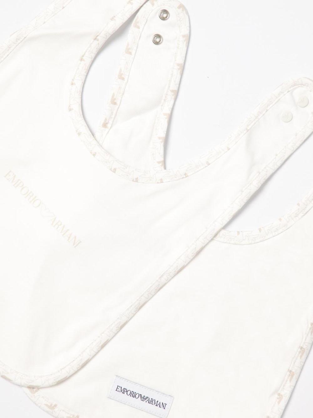 Set bavette beige logate (2pz) EY000007AF10913 F1014 EMPORIO ARMANI KIDS