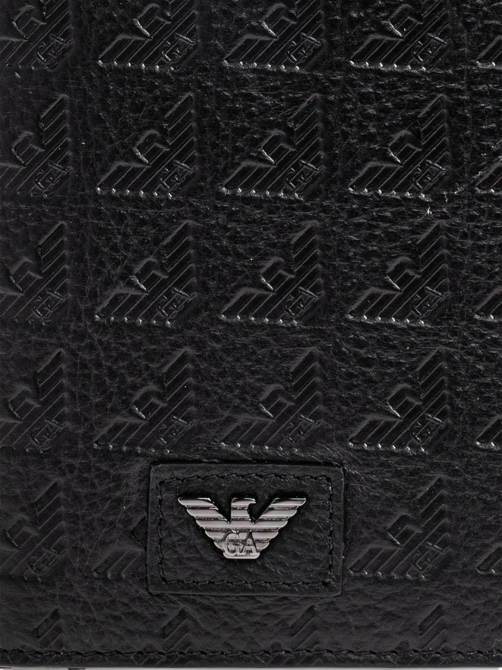 portafoglio in pelle con logo in rilievo EM001742AF14774 UC001 EMPORIO ARMANI