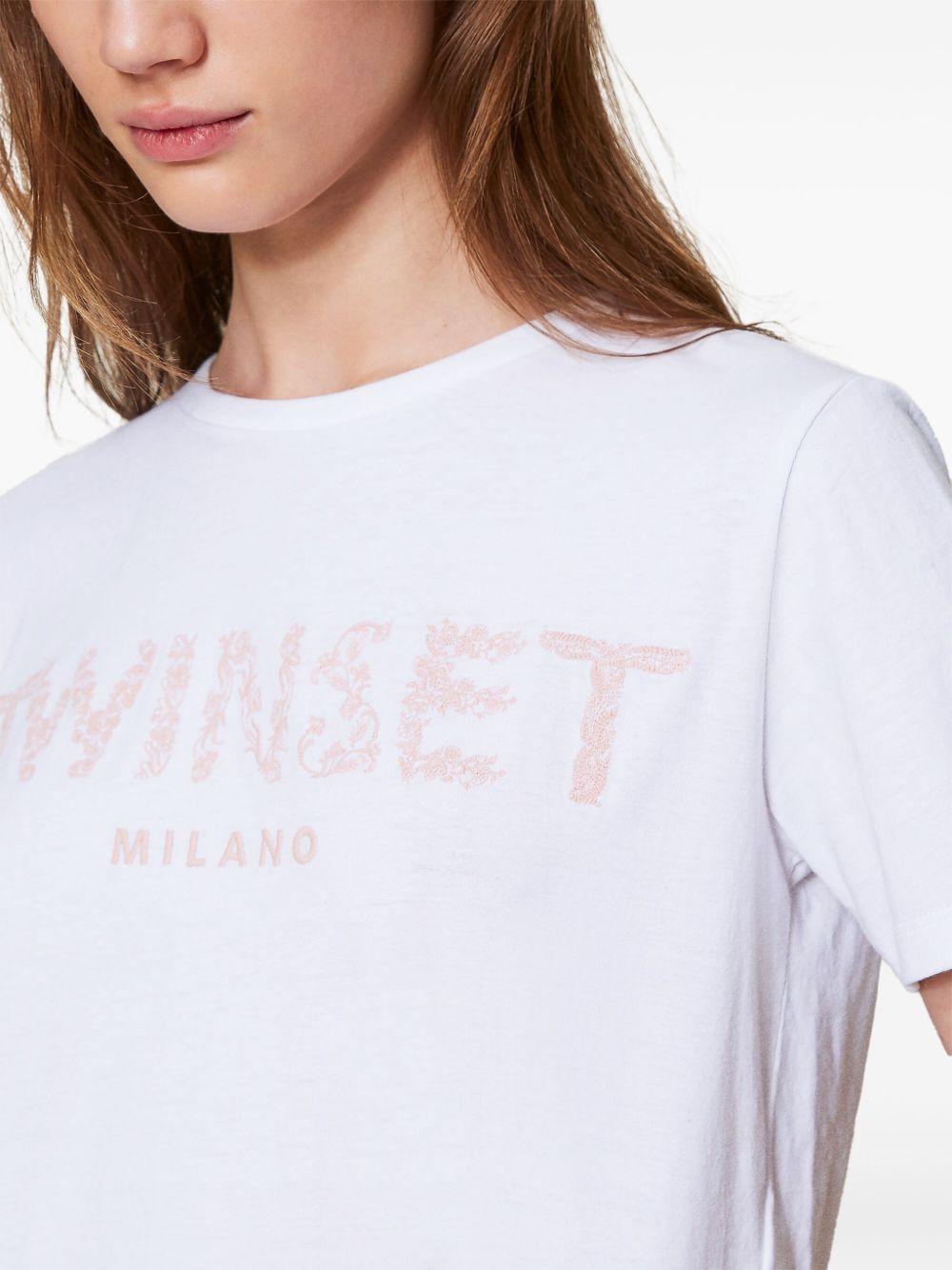 T-shirt bianca logo stampa