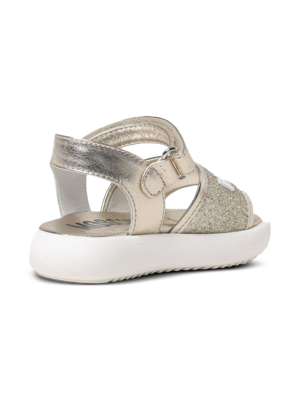 Sandali oro con glitter noenata 80419 01 MOSCHINO KIDS