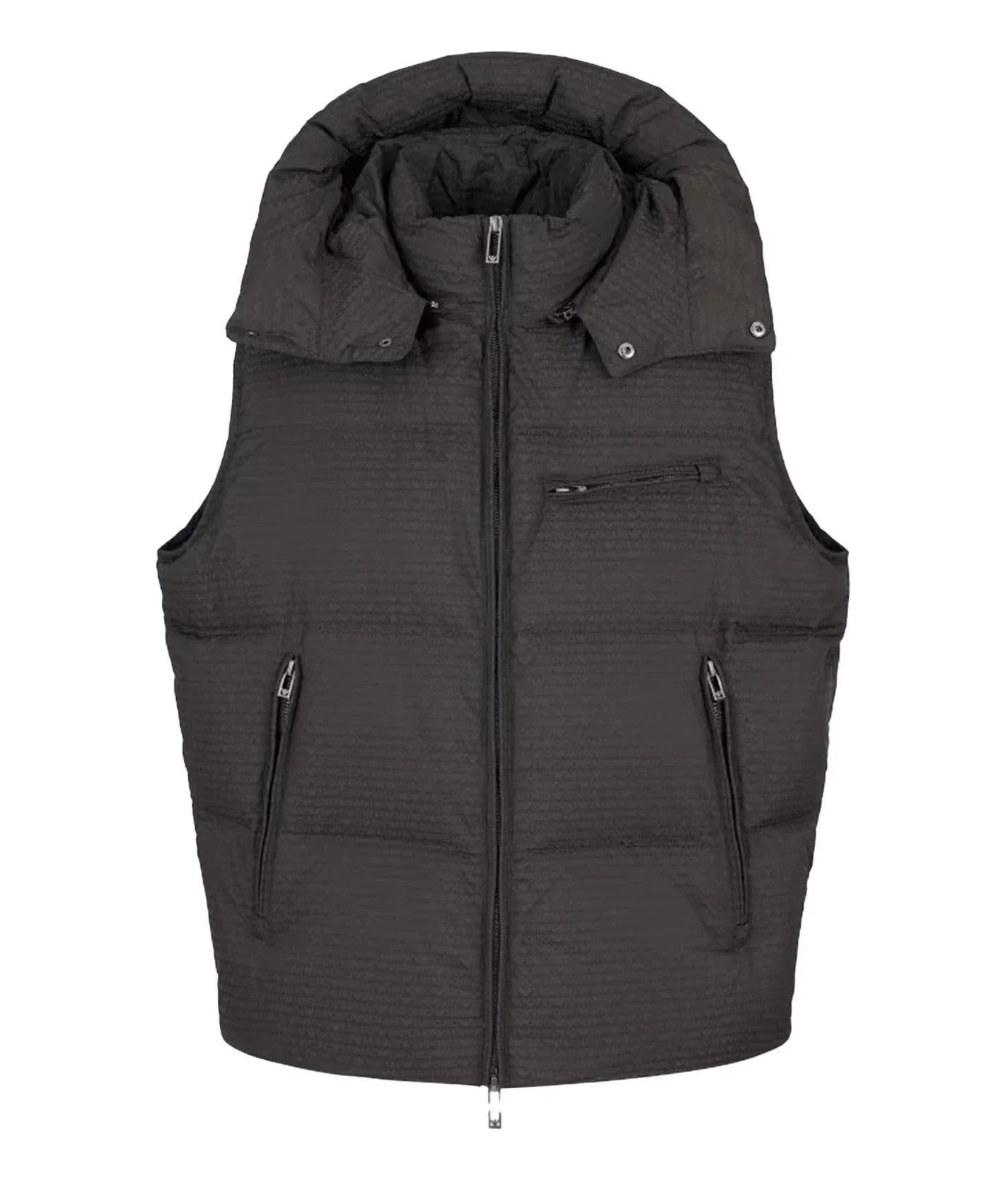 Piumino smanicato logo lettering all-over verde V - Preludio Moda