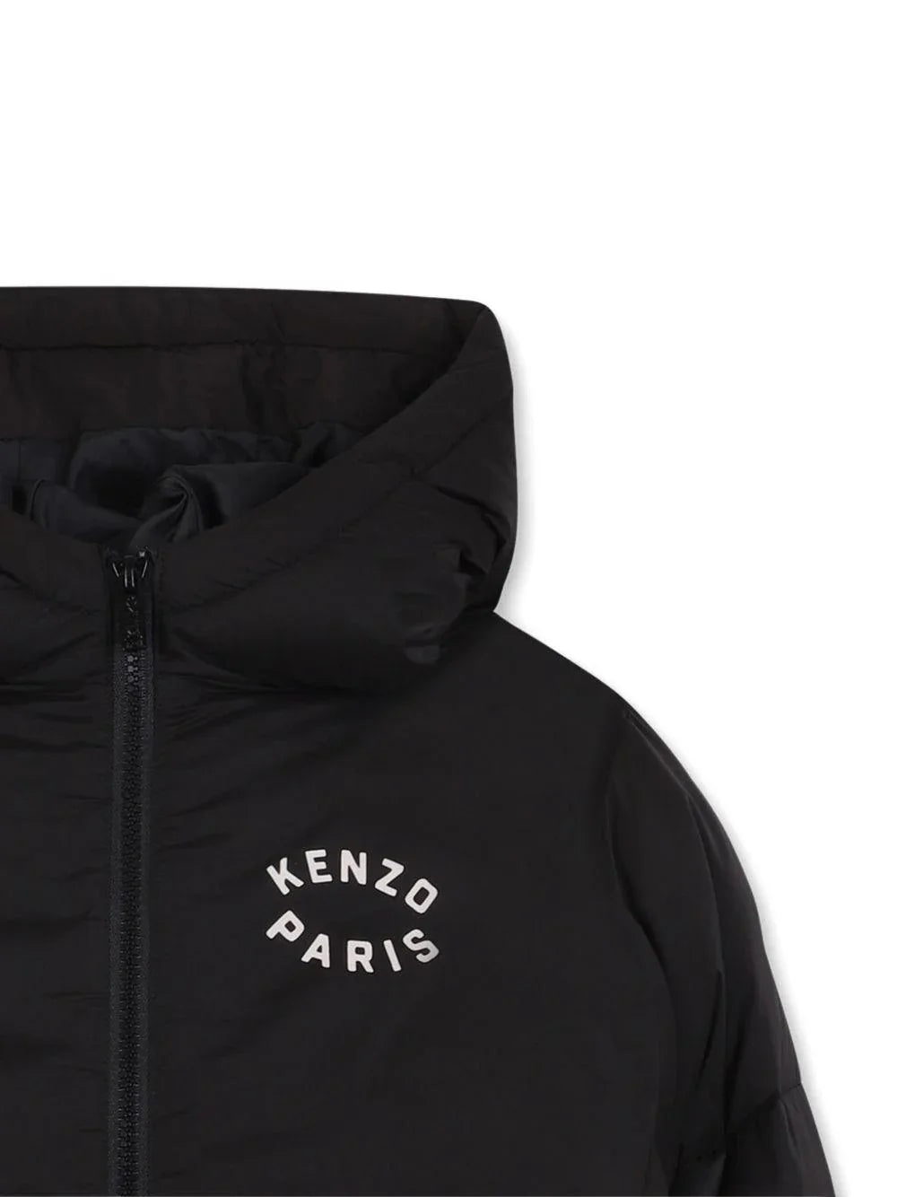 Piumino nero con cappuccio e motivo Tiger - Preludio Moda