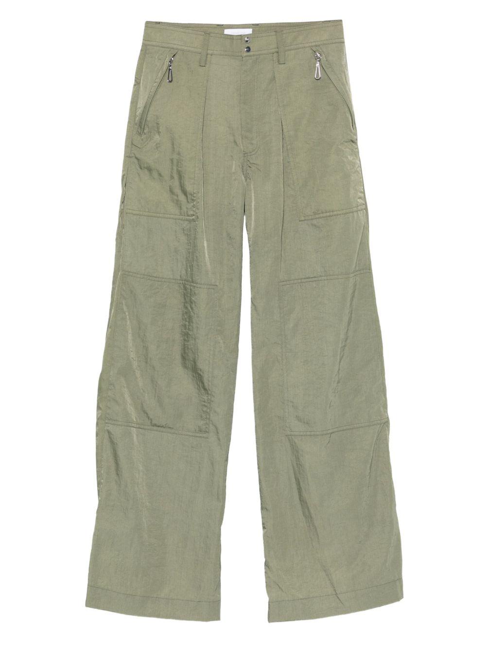 Pantaloni verdi plissettati con tasche 25ACPA055PA0249 P309 RABANNE