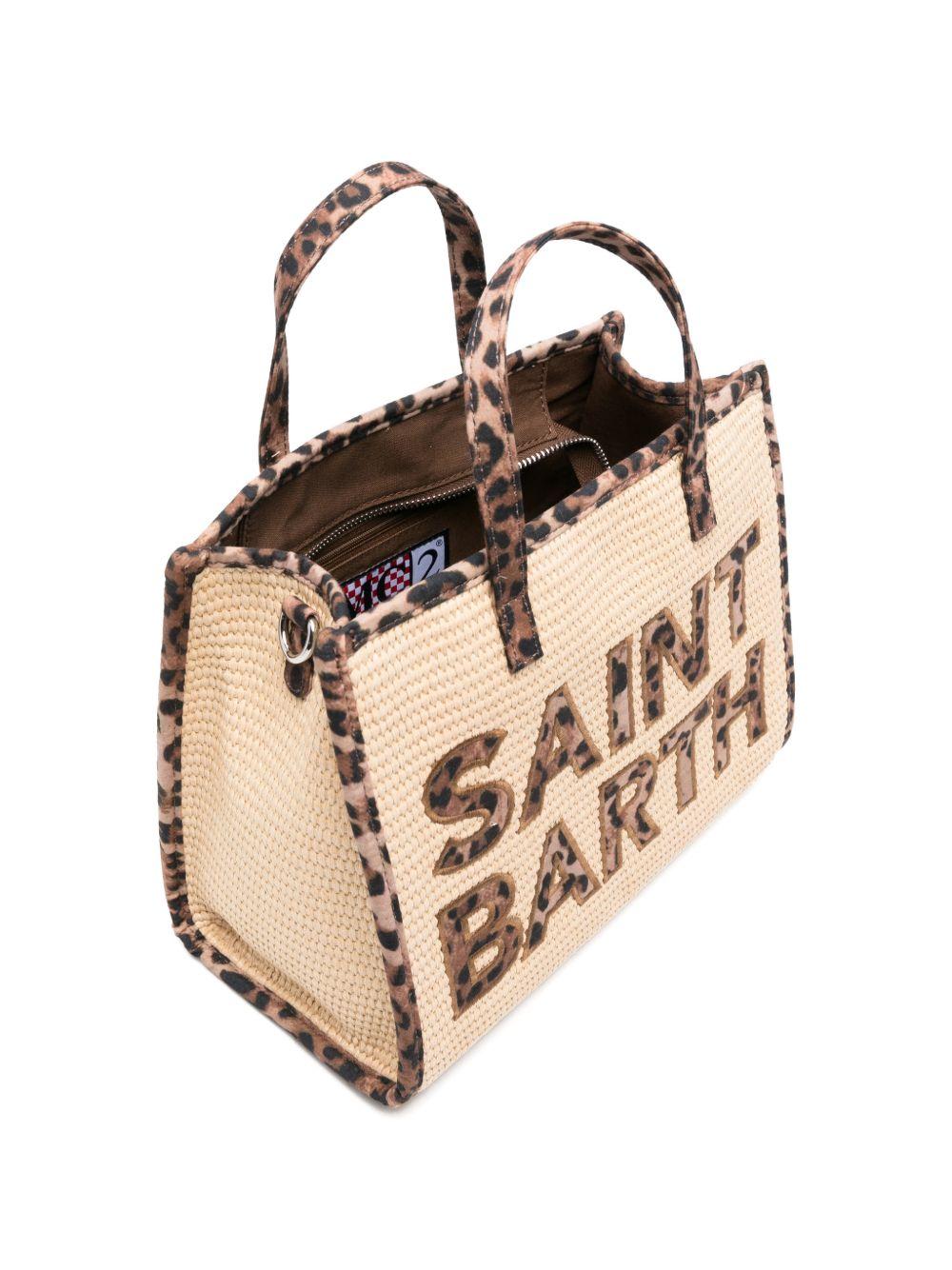 Borsa tote in paglia con ricamo logo VVID001 00369L MC2 SAINT BARTH