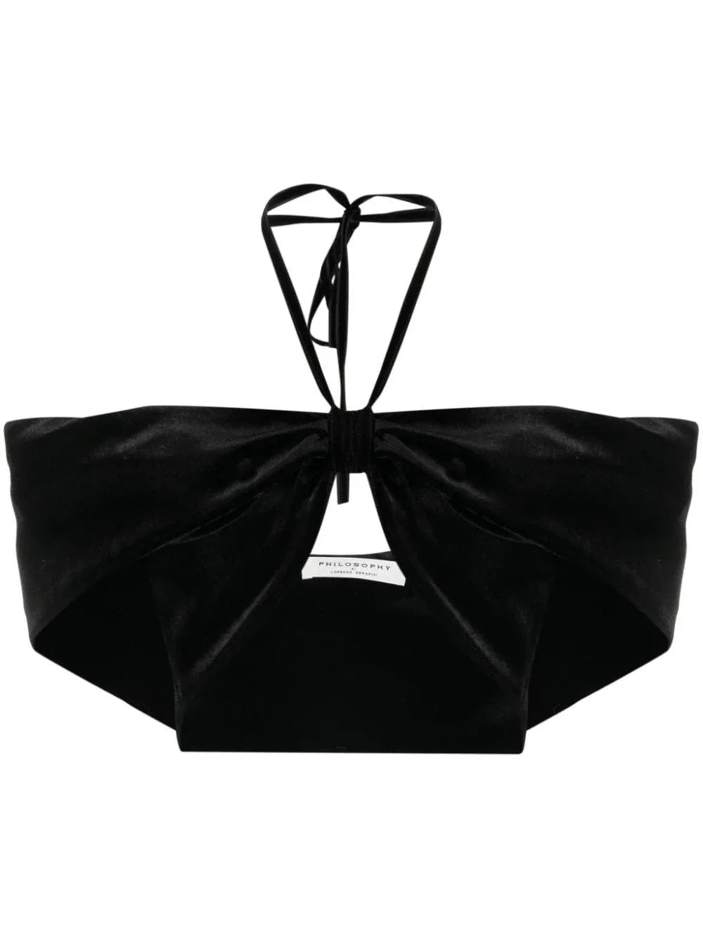 Top crop nero velluto - Preludio Moda