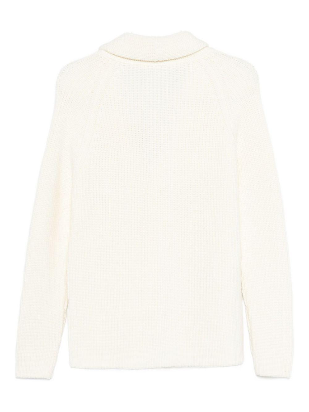 Cardigan bianco in misto lana con scollo a scialle JACKSONPWI2501 800 TAGLIATORE