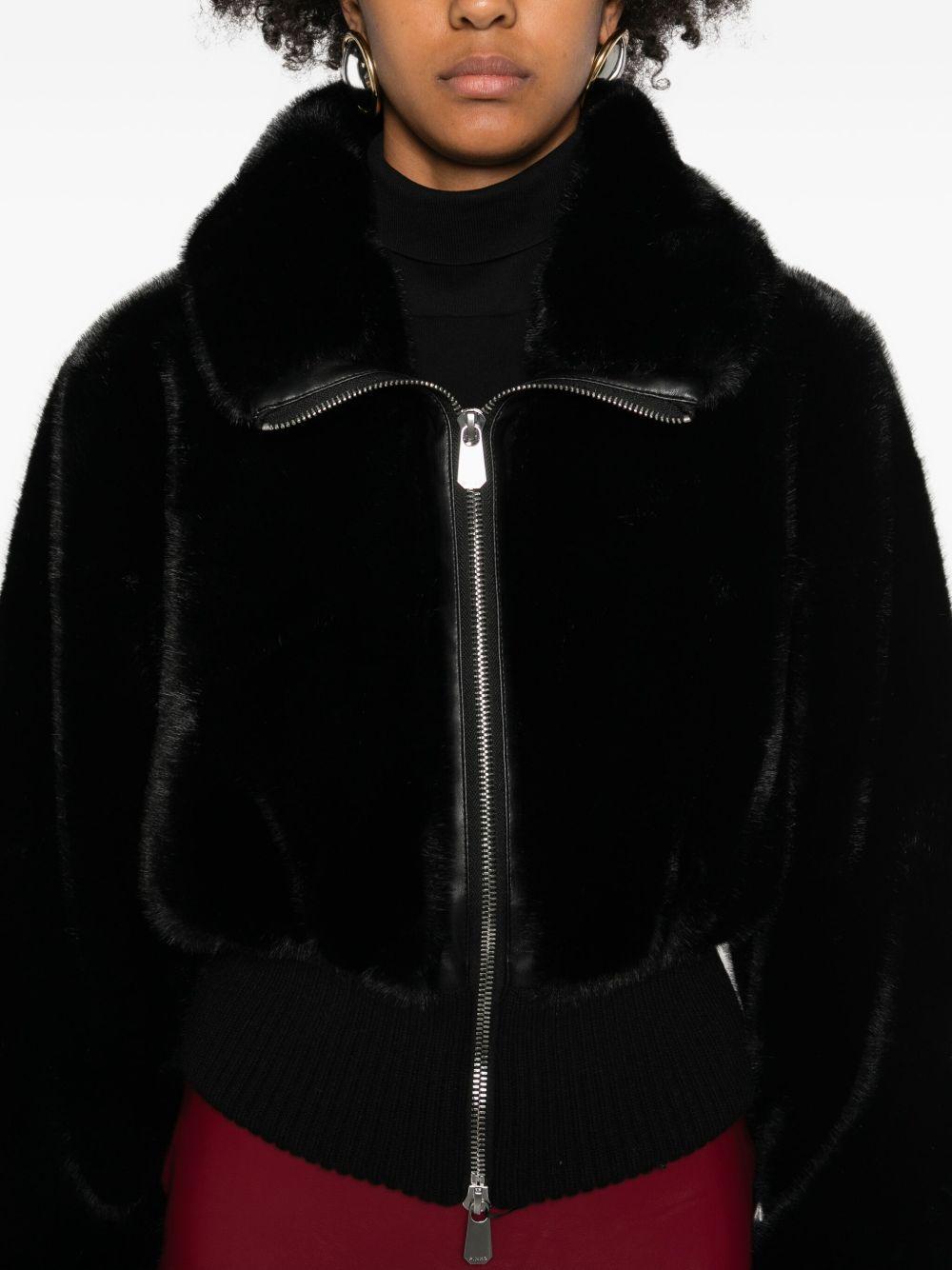 Giacca nera con chiusura zip 105399A2PI Z99 PINKO