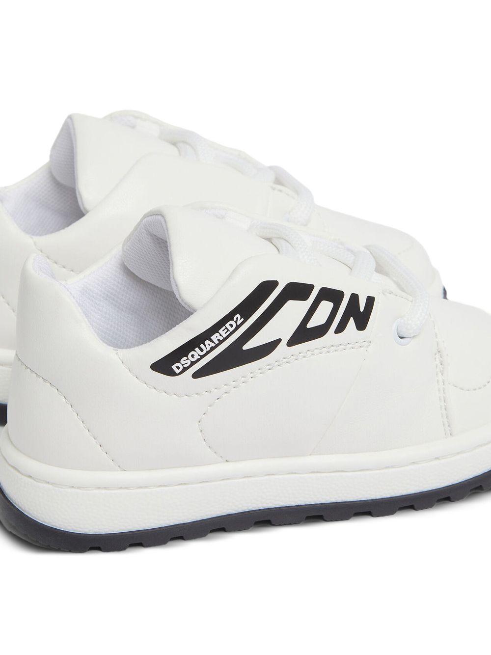 Sneakers icon new generation bianche e nere neonato