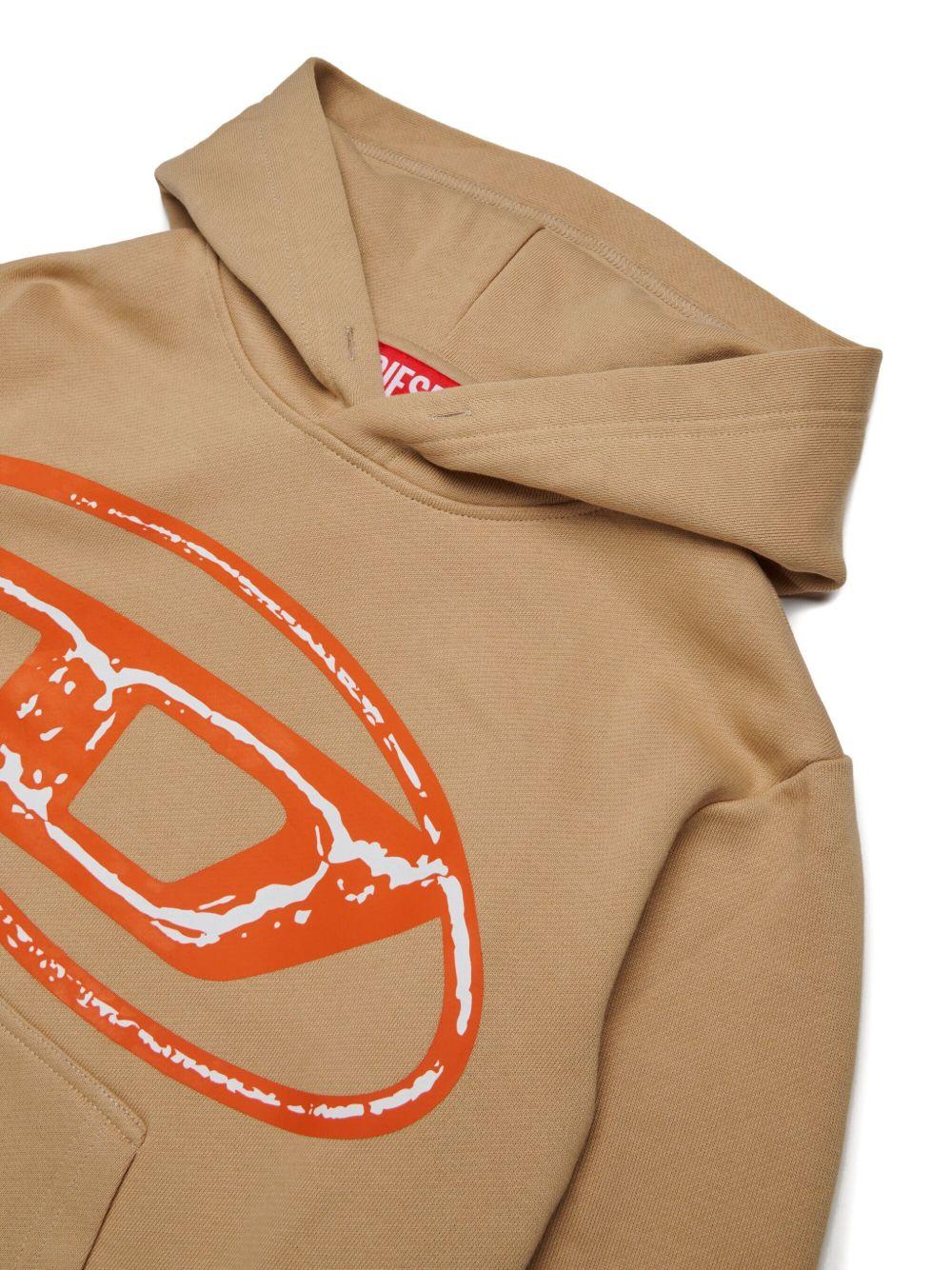 Felpa con Cappuccio e Logo Oval D J02487KYAQK K726 DIESEL KIDS