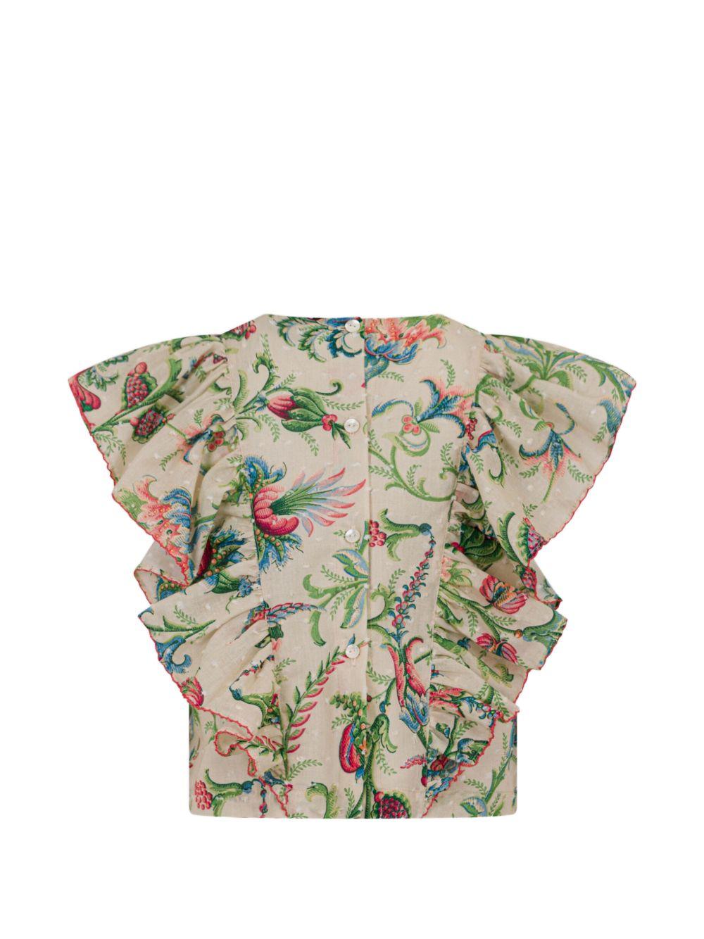 Top con volant stampa floreale GY5A82M0082 106MC ETRO KIDS