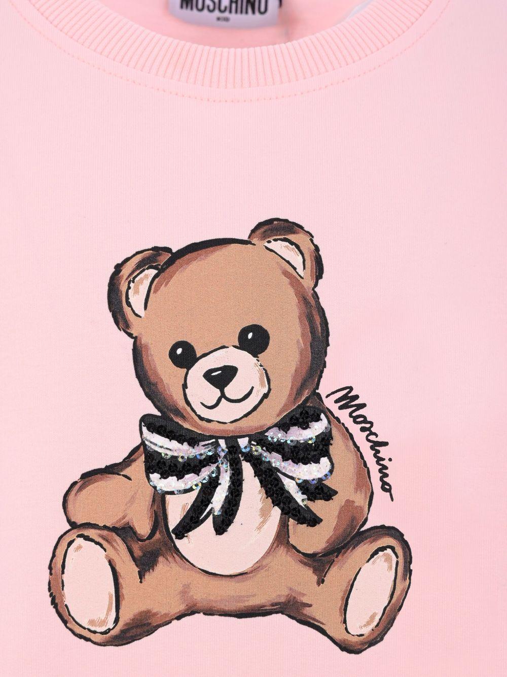 Abito Rosa Svasato con Stampa Orsetto HDV0H7LDA16 50209 MOSCHINO KIDS