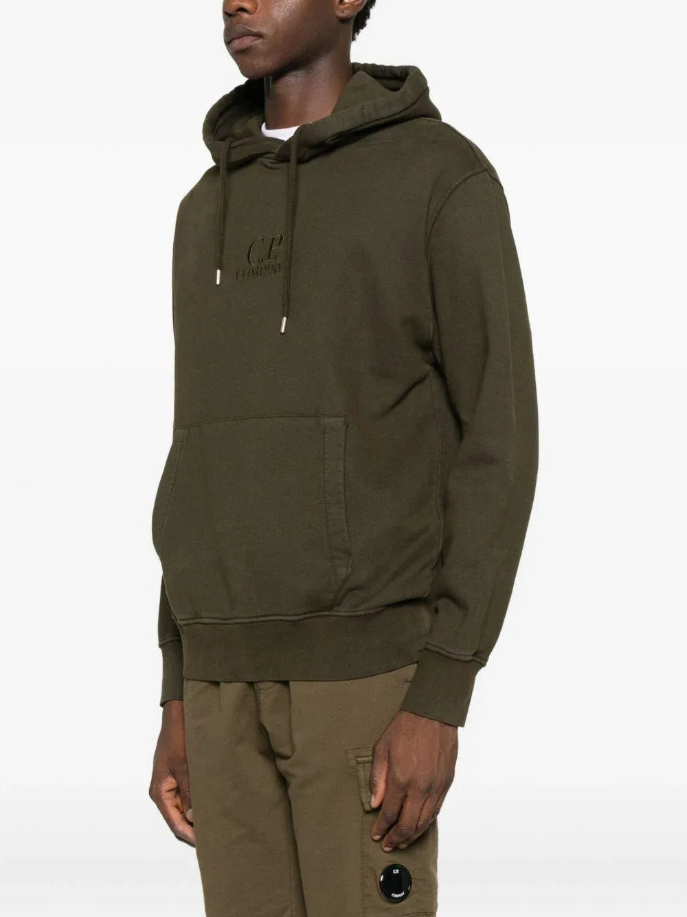 Felpa con Cappuccio Verde Logo Ricamato - Preludio Moda