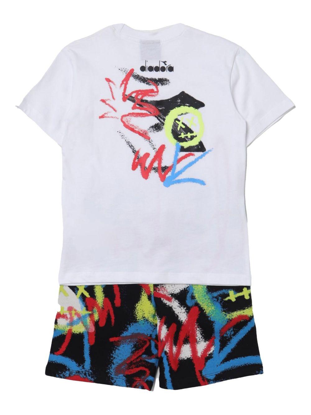 Completo graffiti bianco/multicolor (2pz) S4DIBBTT070 00213 DIADORA KIDS