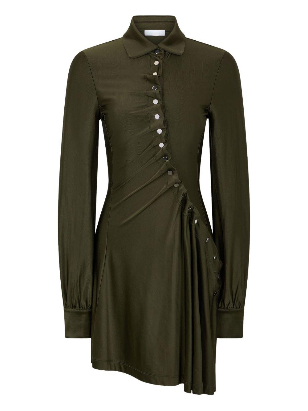 Abito kaki drappeggiato con decorazione 25AJRO148VI0267 P319 RABANNE