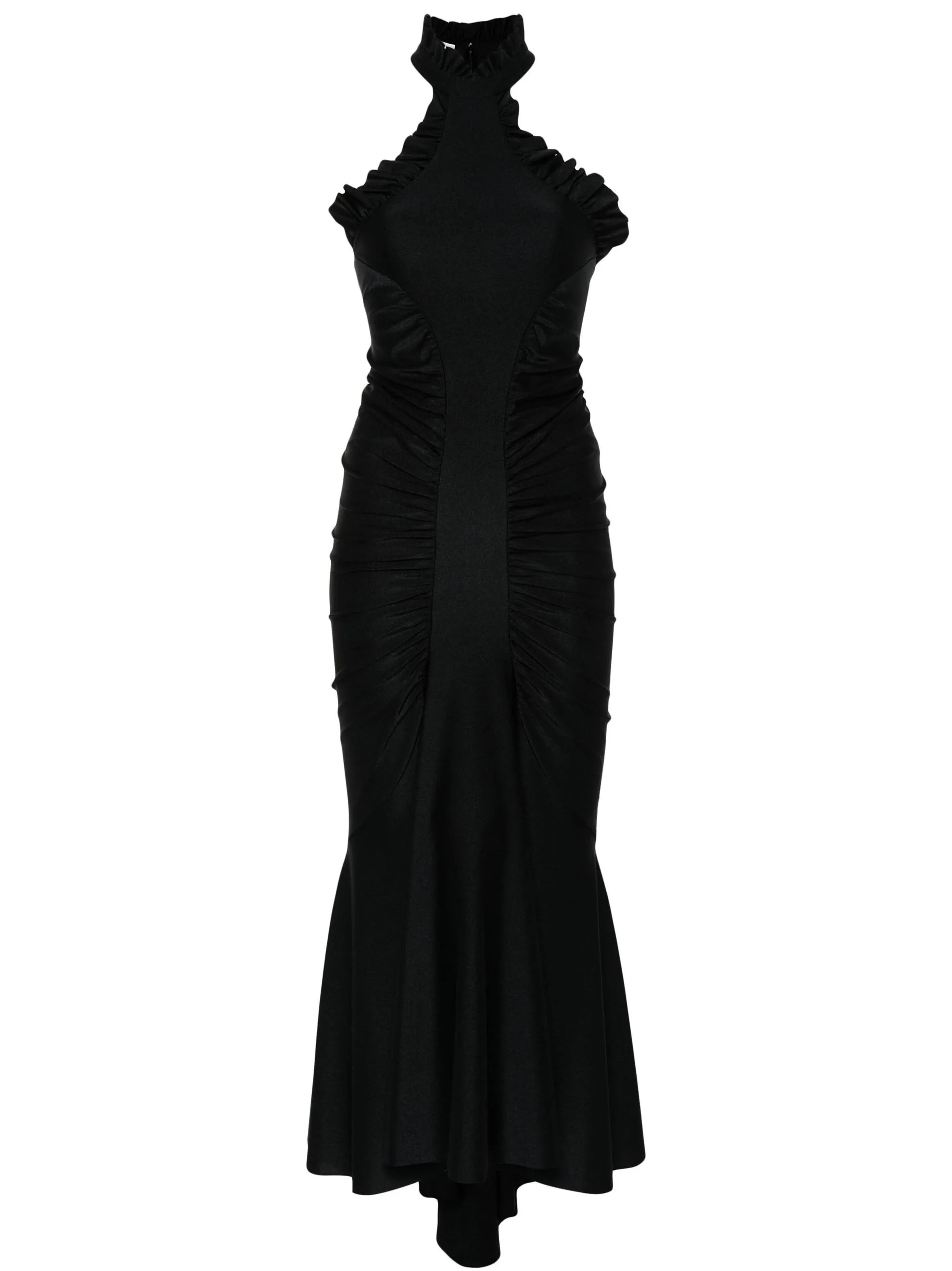 Abito midi drappeggiato con ruches - Preludio Moda