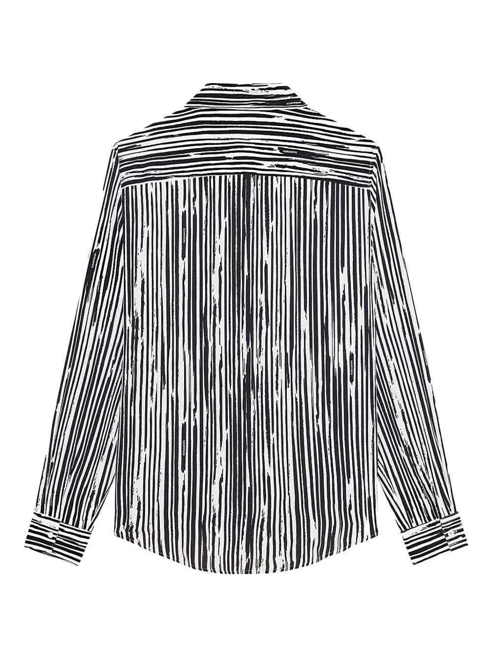 Camicia nera fantasia a righe - Preludio Moda