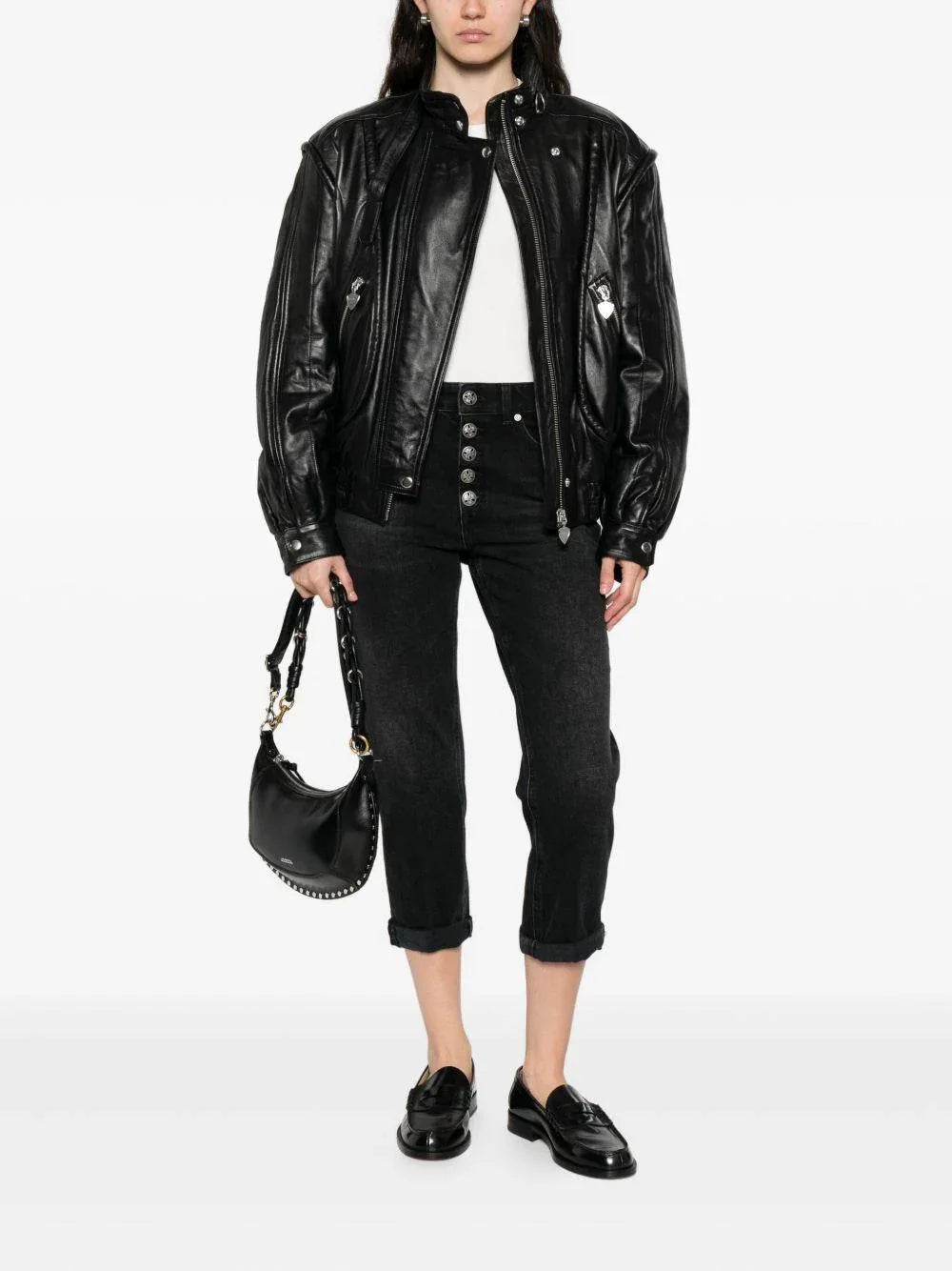 Jeans Boyfriend Crop Nero - Preludio Moda