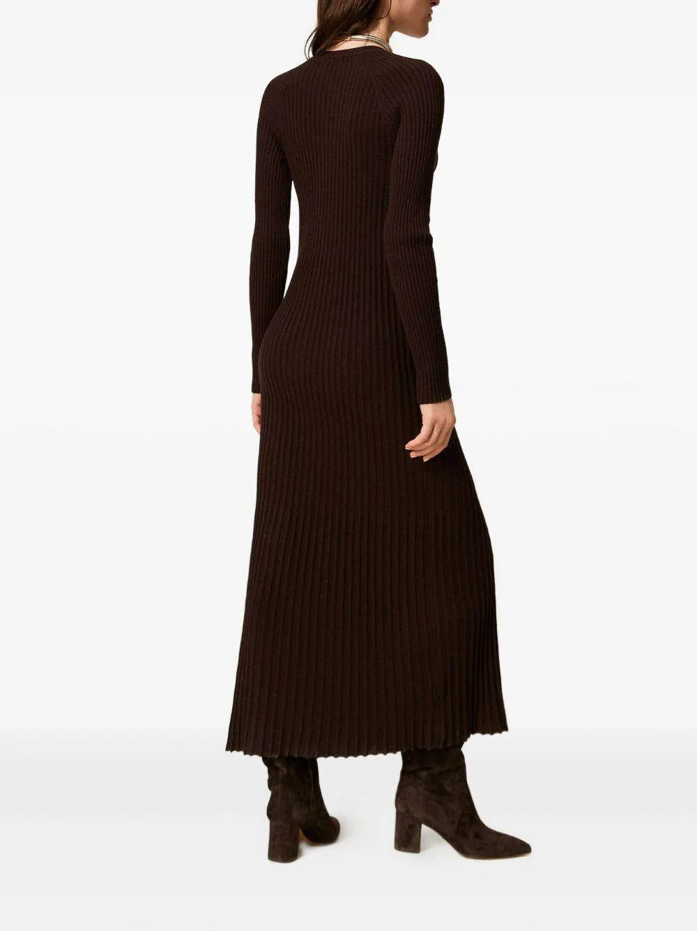 Abito Cardigan a Coste con Bottoni Dorati - Preludio Moda