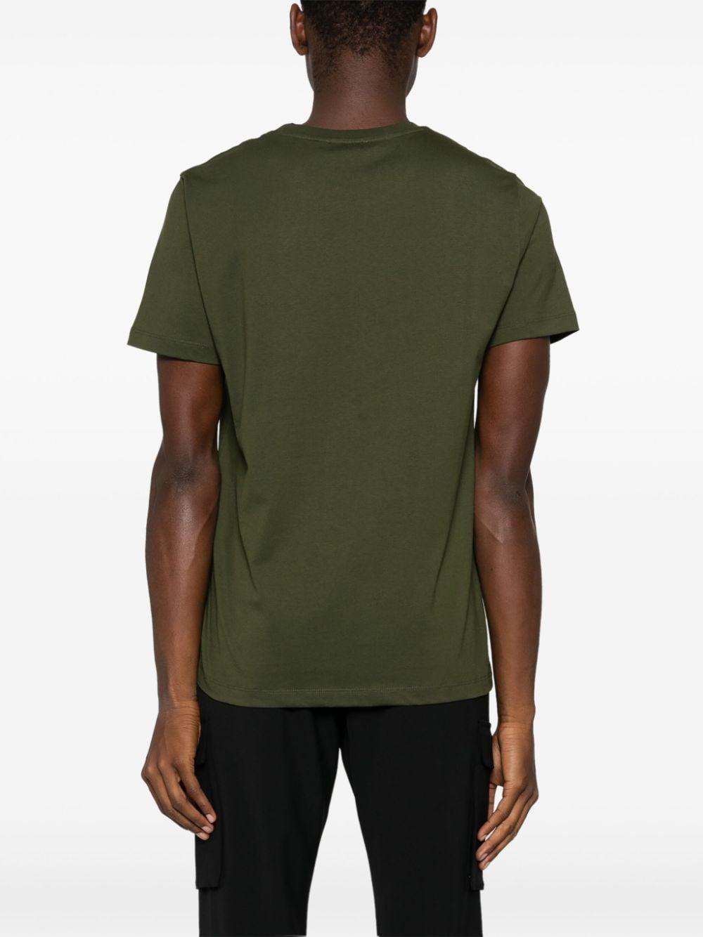 T-shirt logo stampa verde militare US198JF0309UHY6 633 DONDUP