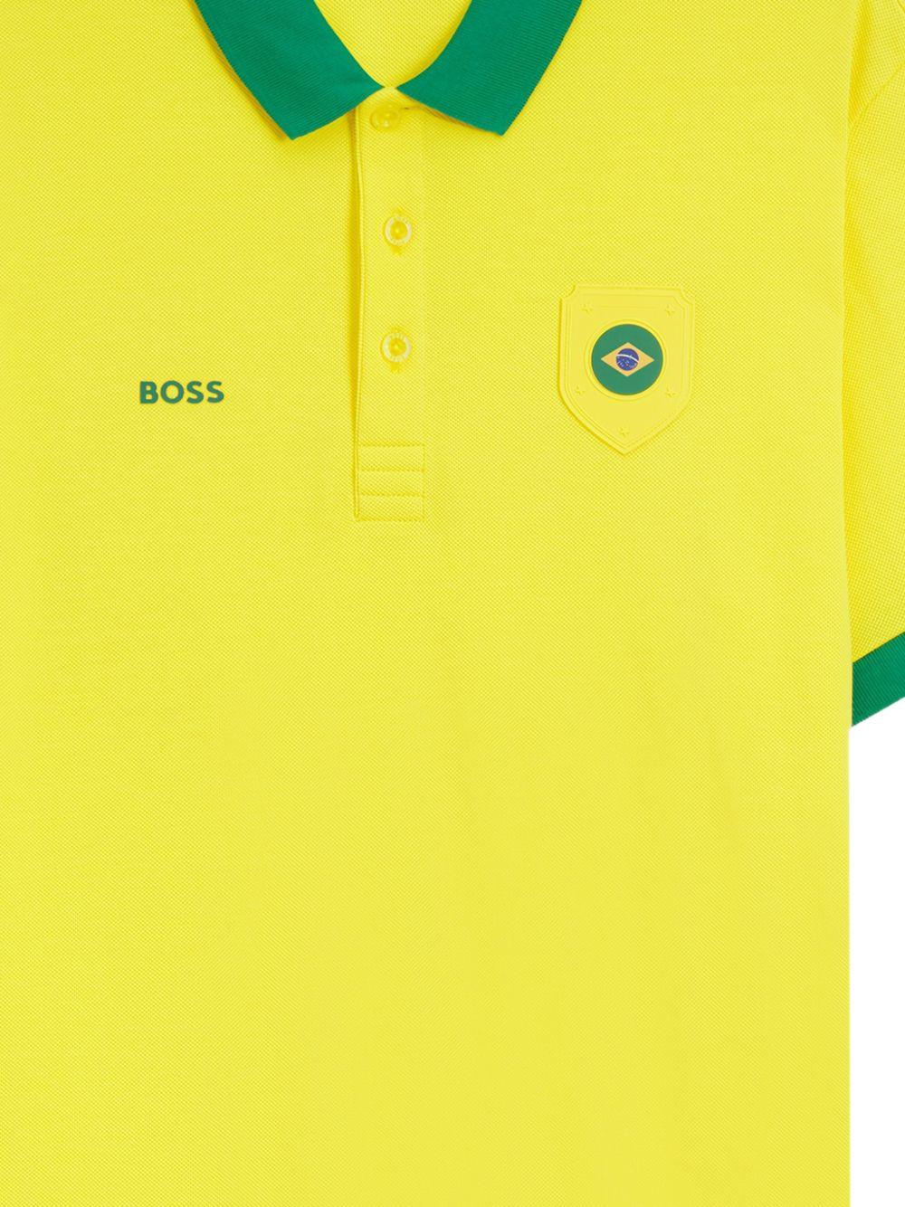 Polo in cotone con colletto bianco 50559263 740 BOSS