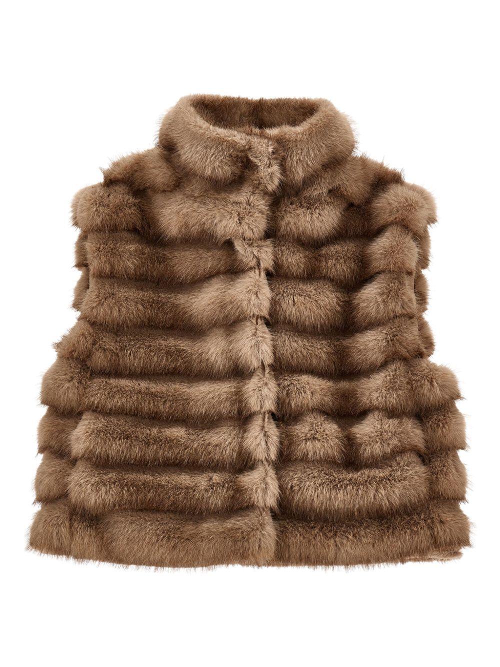 Gilet Trapuntato Marrone Chiaro 17F1086032 0009 MONNALISA KIDS