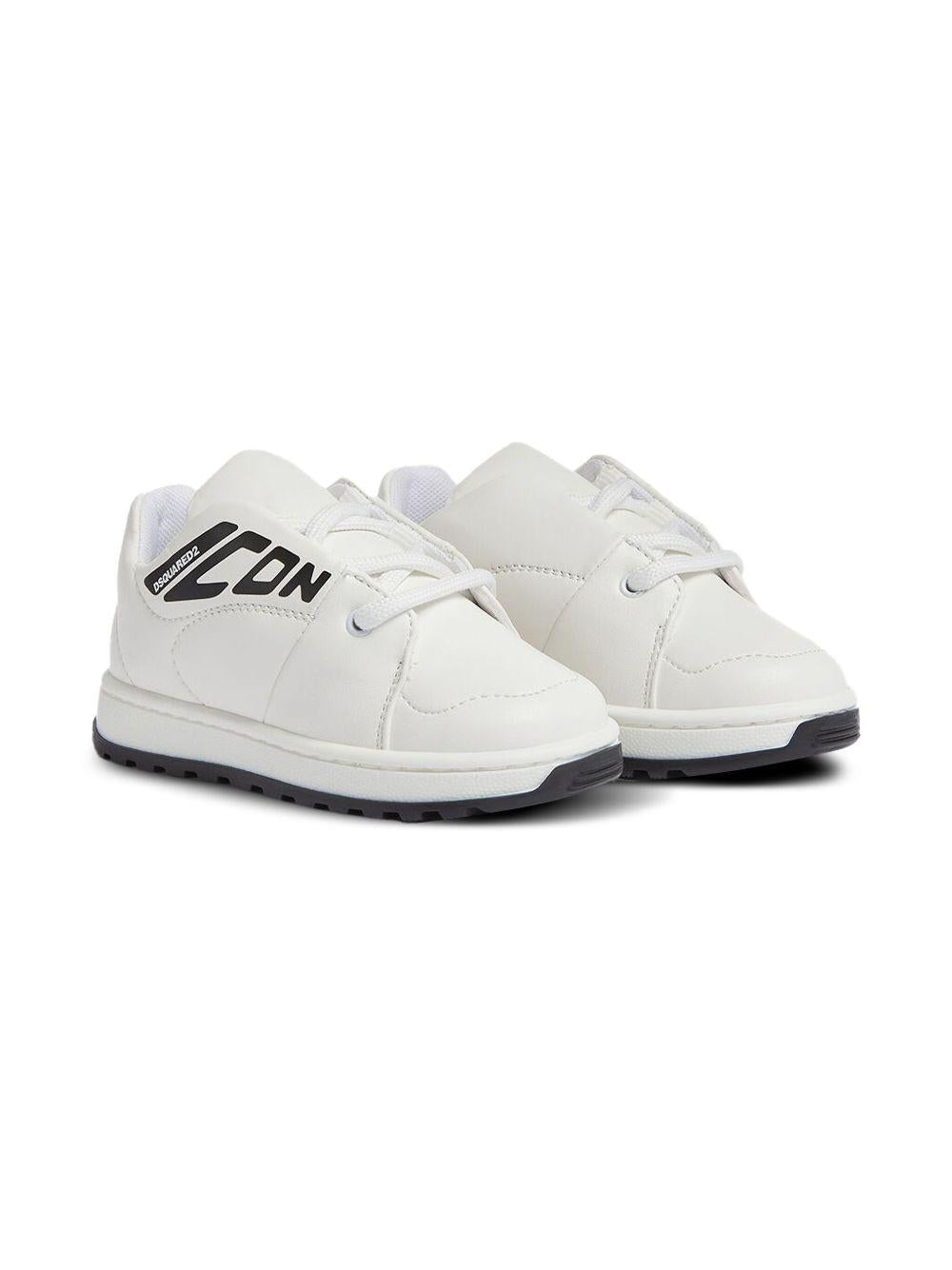 Sneakers icon new generation bianche e nere neonato