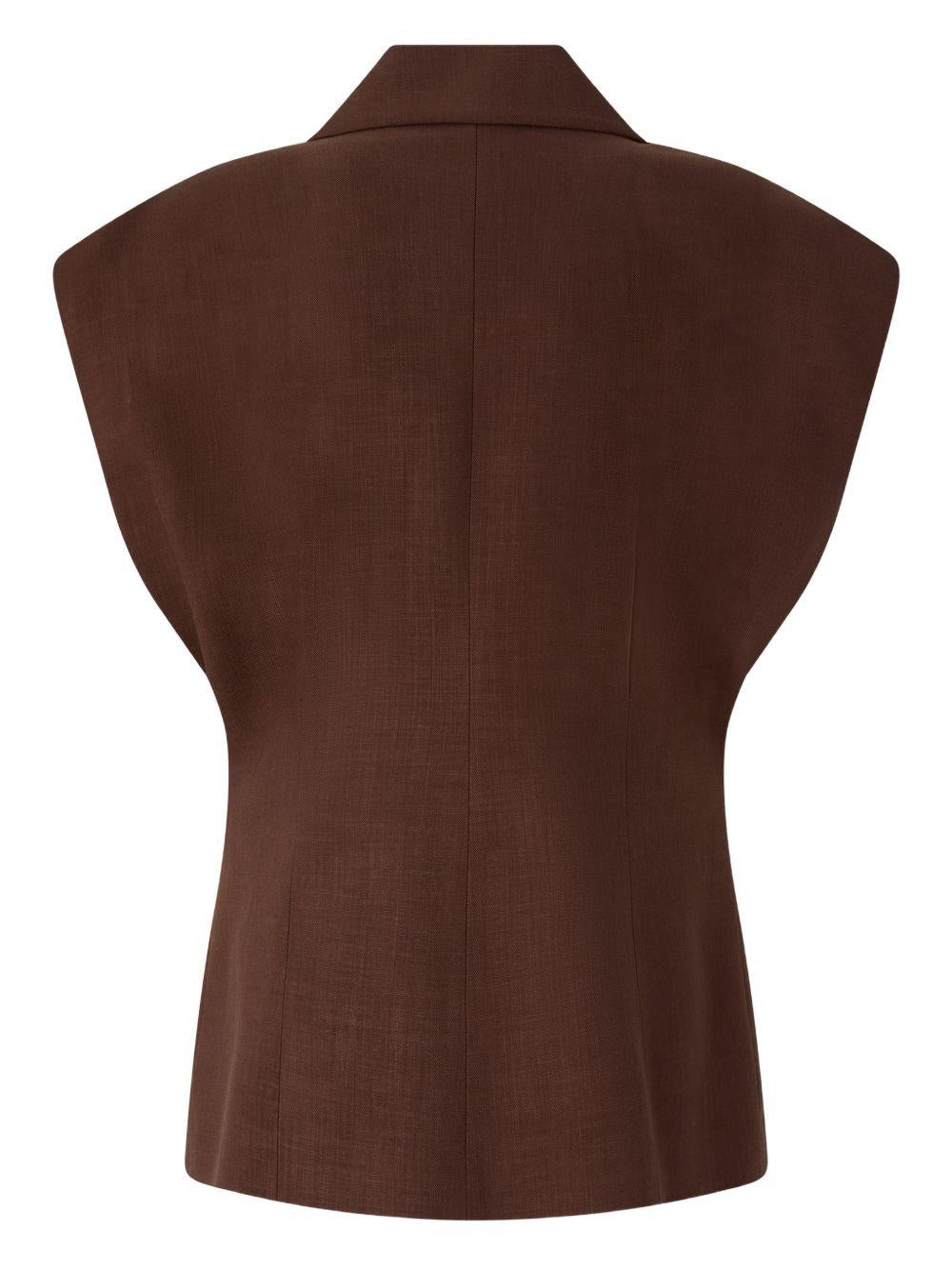 Giacca smanicata con bottone 106509A2W6 L78 PINKO