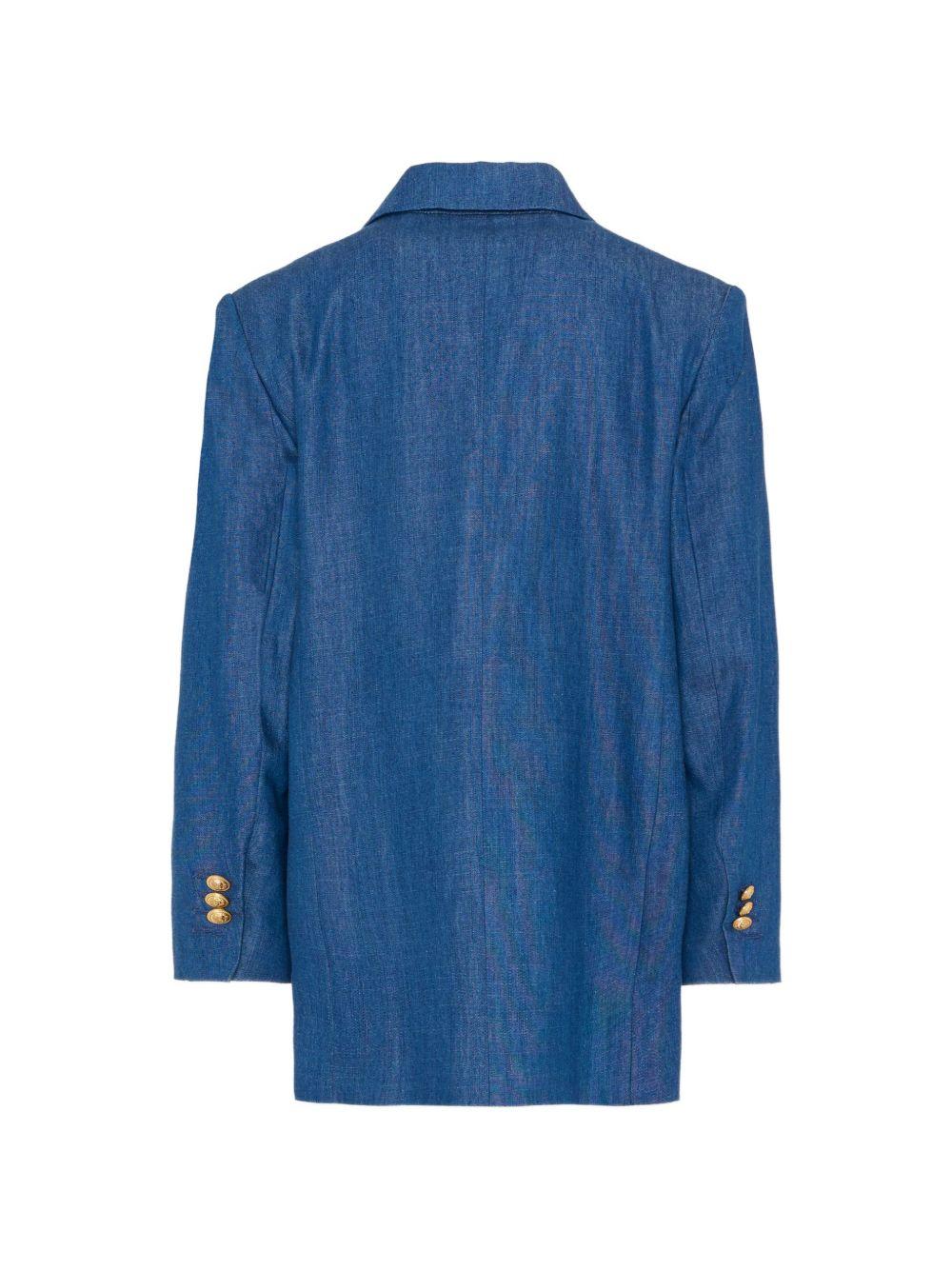 Blazer doppiopetto con bottoni dorati BY2P74P0588 625 BALMAIN KIDS