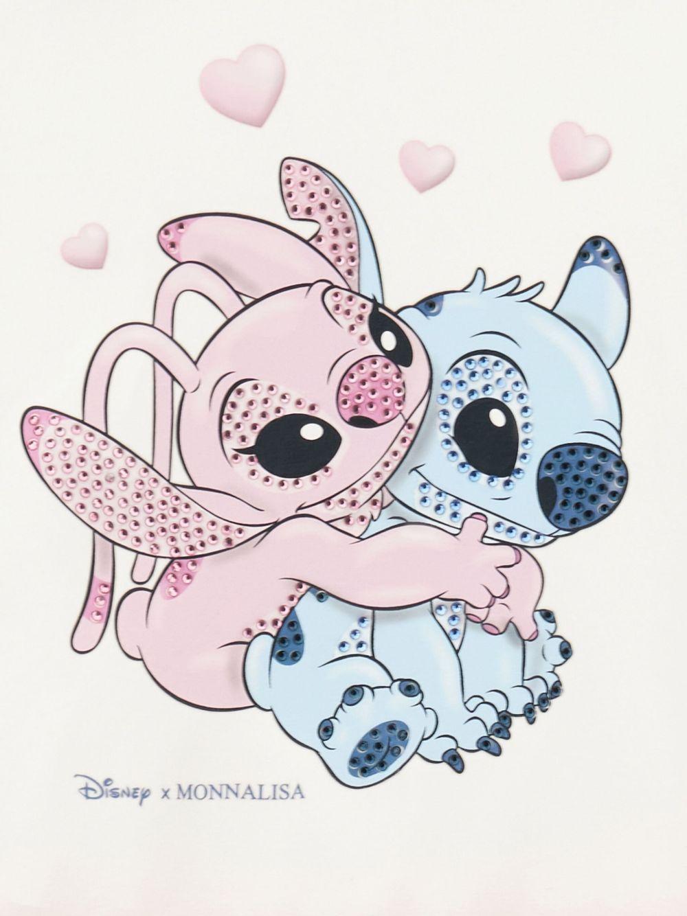 Abito Bianco con Gonna in Tulle e Stampa Cartoon 19F9036013 0190 MONNALISA KIDS