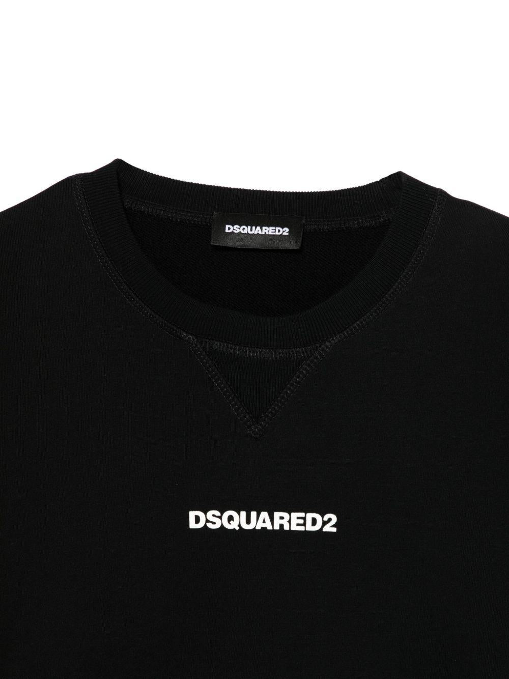 Felpa nera con applicazione logo DQ2739D0094 DQ900 DSQUARED KIDS