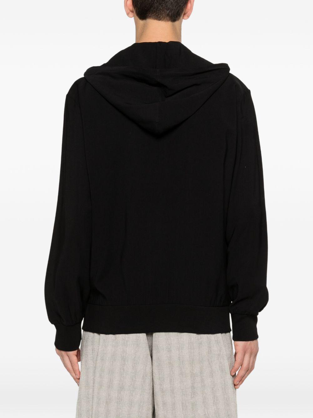 Felpa con cappuccio e zip in rayon XMF3986 NERO YES LONDON