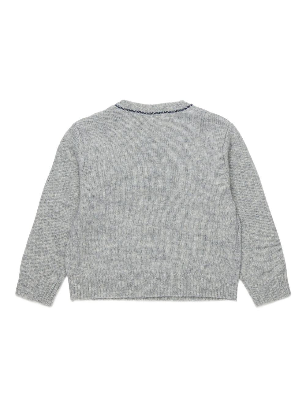 Maglia grigio melange con logo ricamato M00992M00ML 0M923 MARNI KIDS