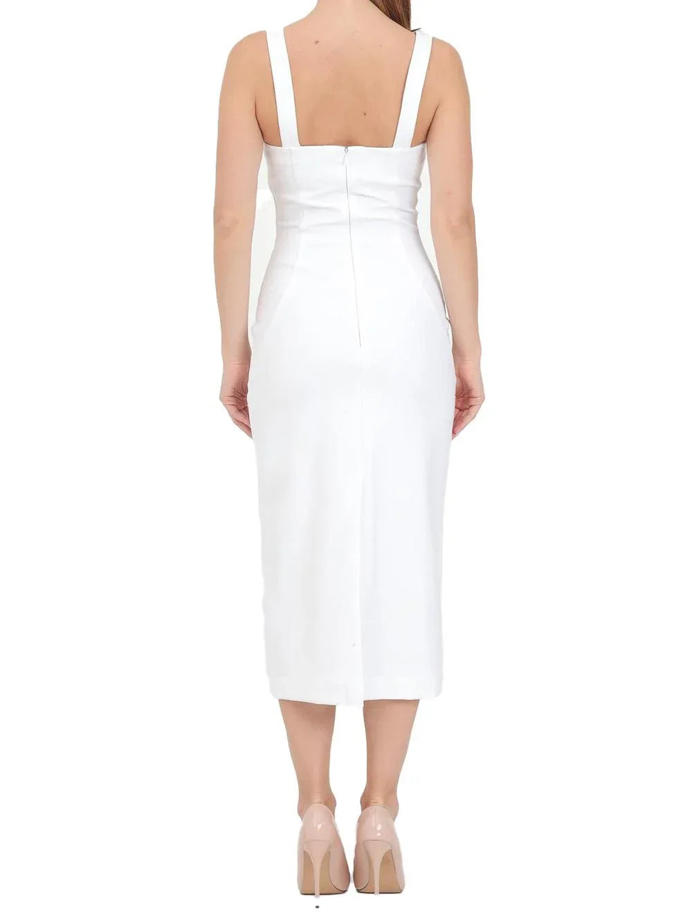 Abito bianco scollo con fibbie baroque - Preludio Moda