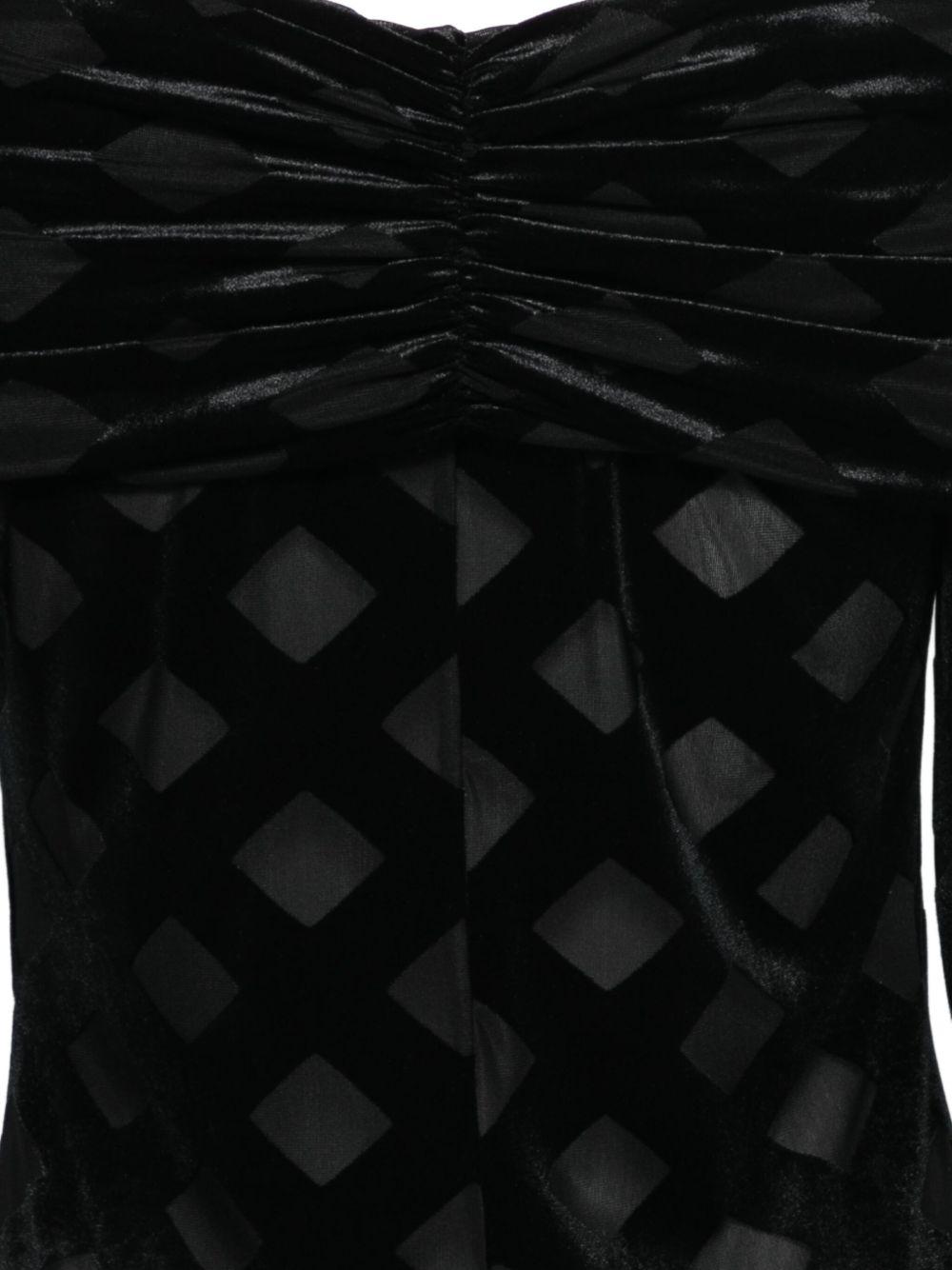 Body con Motivo a Rombi e Scollo Off-Shoulder AT203 NERO ALESSANDRO LEGORA