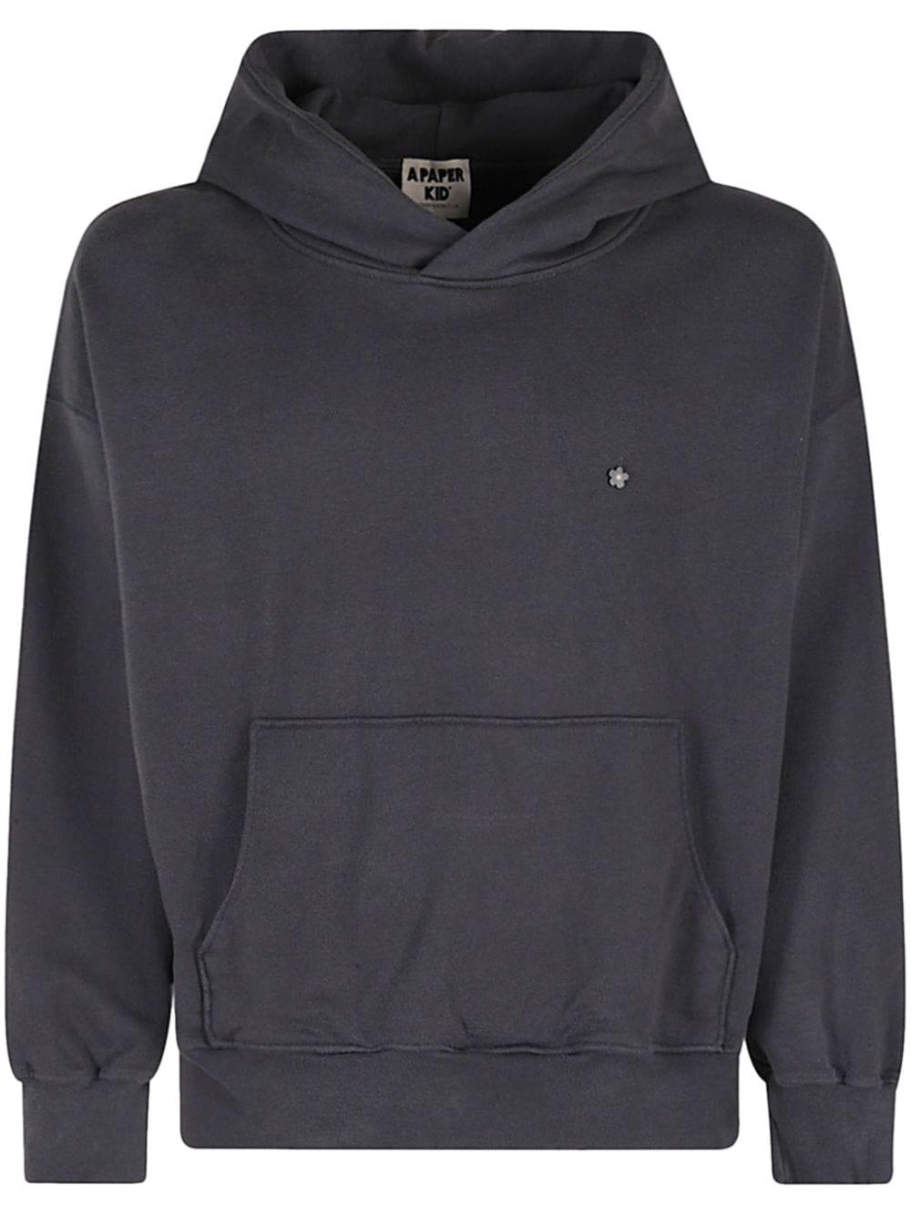 Felpa nera mini logo petto F4PKUAHS028 PK004 A PAPER KID