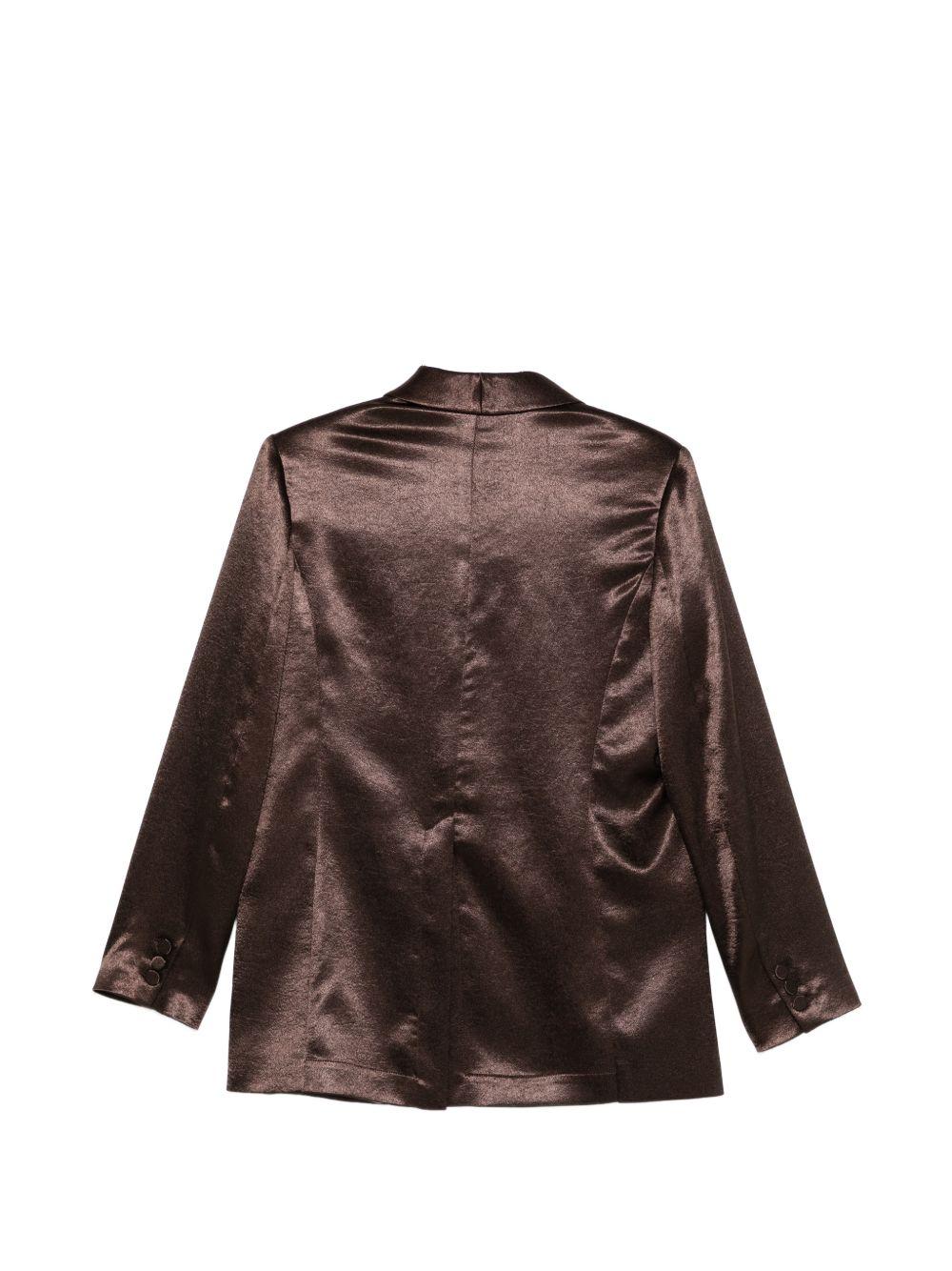 Blazer con revers a scialle mono bottone 116815P6061 CHOCO ALYSI