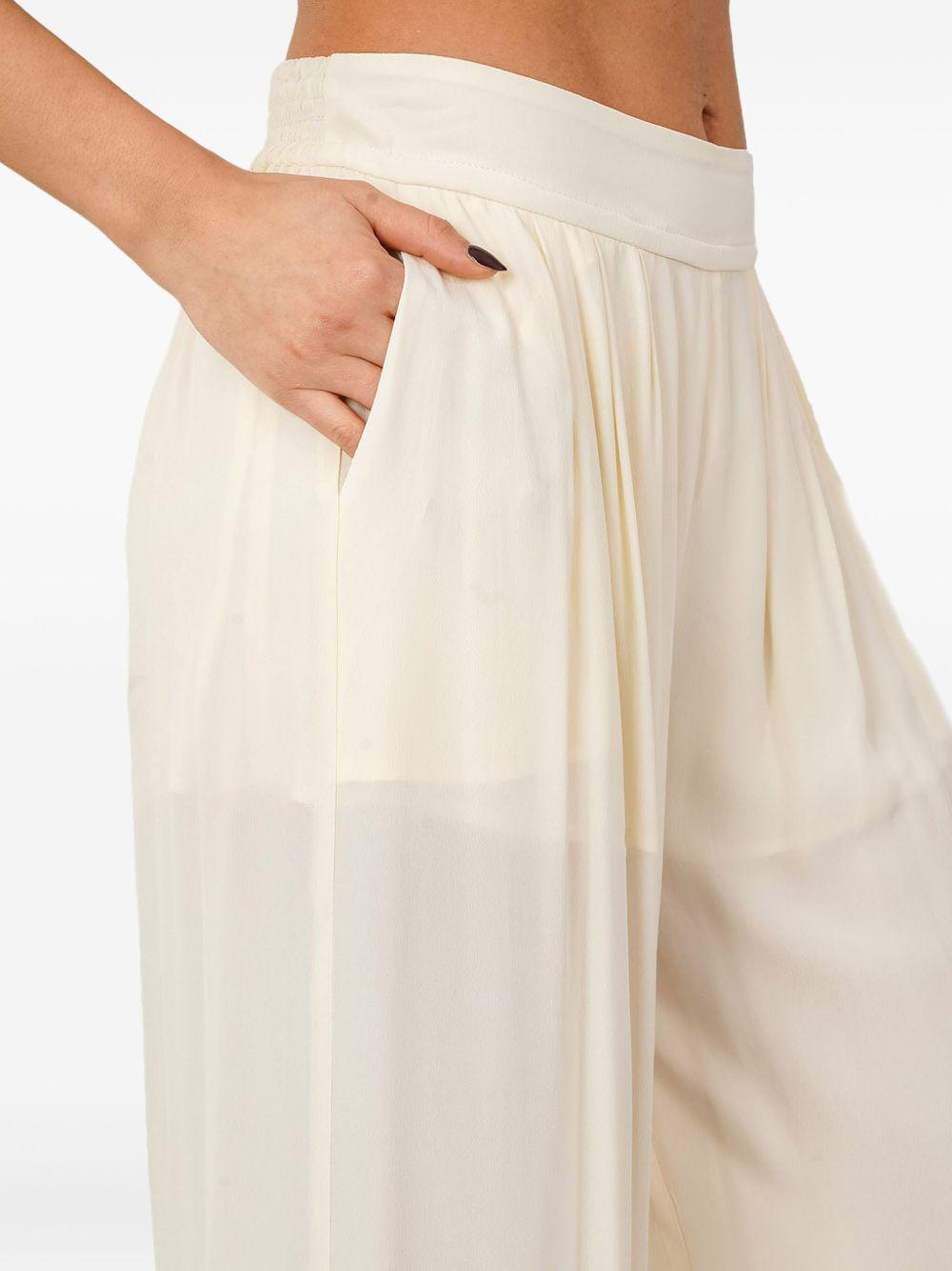 Pantalone panna semitrasparente S00559 PANNA BABYLON COLLECTION