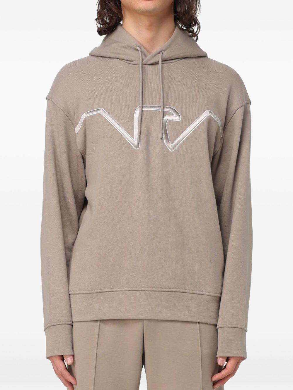 Felpa beige aquila petto ricamata 6D1MD21JWPZ 01P5 EMPORIO ARMANI